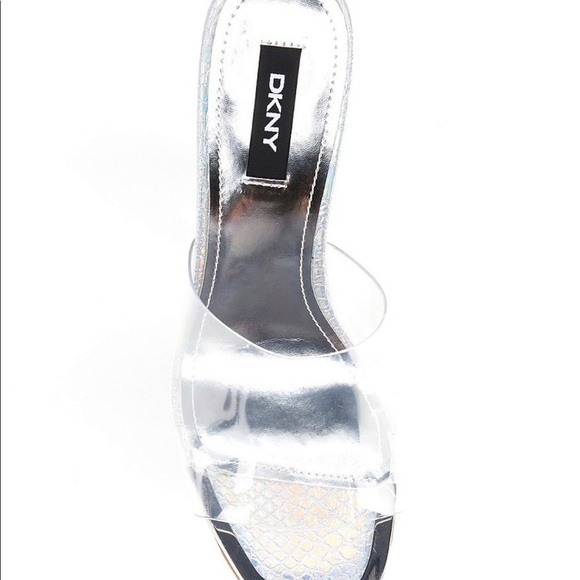 DKNY peep toe vinyl heels clear PVC NEW - Picture 3 of 10